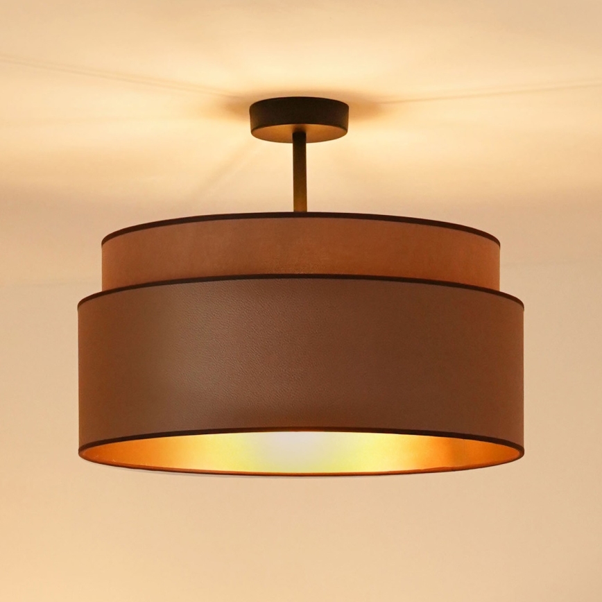 Brilagi - Bevestigde hanglamp OREGON VEGE 1xE27/15W/230V diameter 45 cm bruin