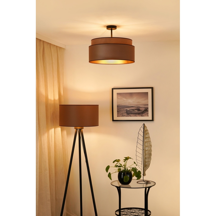 Brilagi - Bevestigde hanglamp OREGON VEGE 1xE27/15W/230V diameter 45 cm bruin