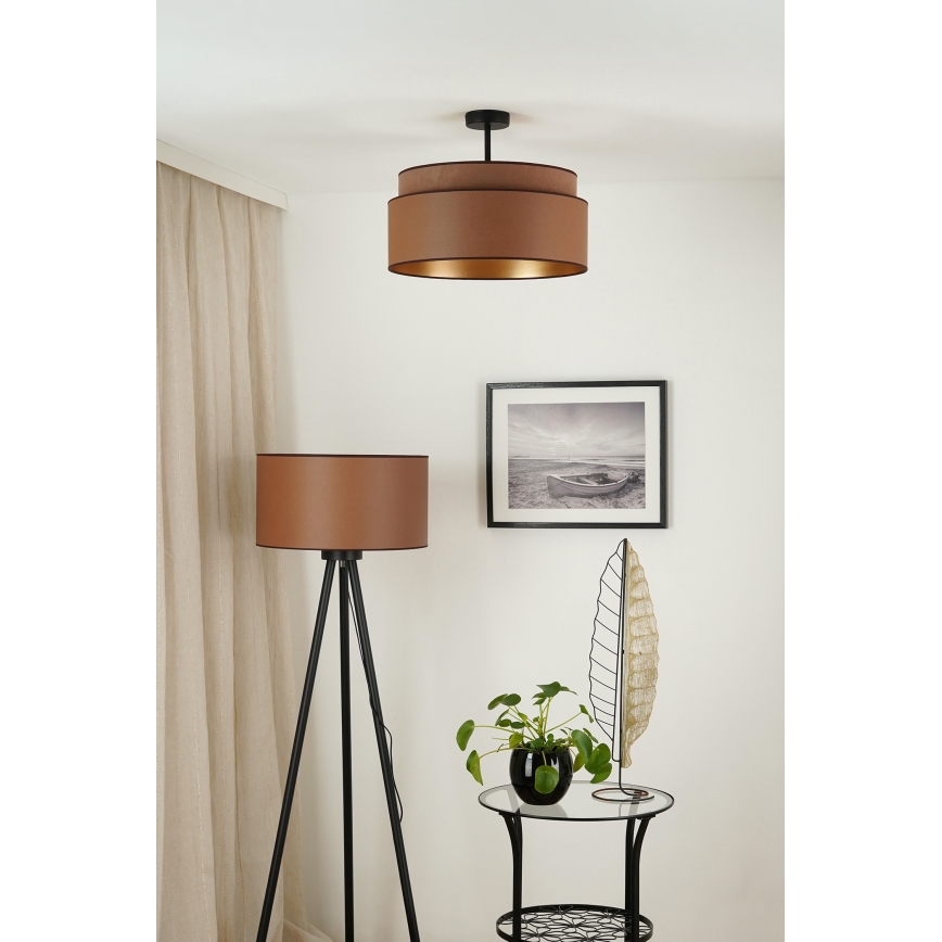 Brilagi - Bevestigde hanglamp OREGON VEGE 1xE27/15W/230V diameter 45 cm bruin