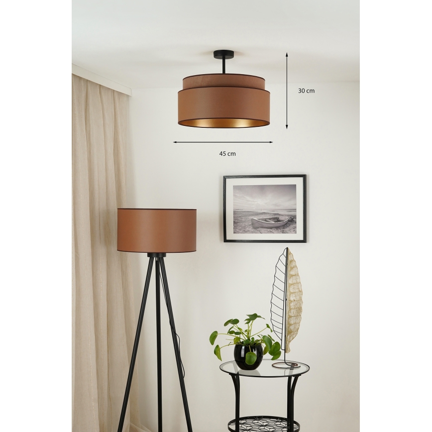 Brilagi - Bevestigde hanglamp OREGON VEGE 1xE27/15W/230V diameter 45 cm bruin