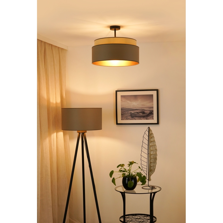 Brilagi - Bevestigde hanglamp OREGON VEGE 1xE27/15W/230V diameter 45 cm grijs