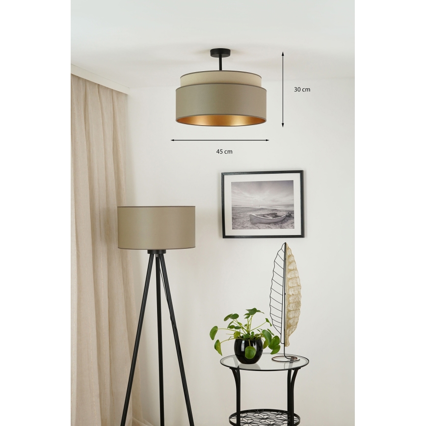 Brilagi - Bevestigde hanglamp OREGON VEGE 1xE27/15W/230V diameter 45 cm grijs