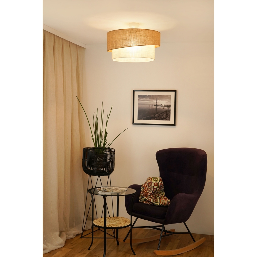 Brilagi - Bevestigde hanglamp SHINE 1xE27/15W/230V diameter 50 cm beige/crème