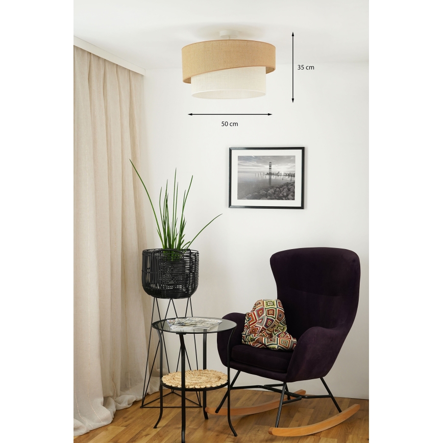 Brilagi - Bevestigde hanglamp SHINE 1xE27/15W/230V diameter 50 cm beige/crème