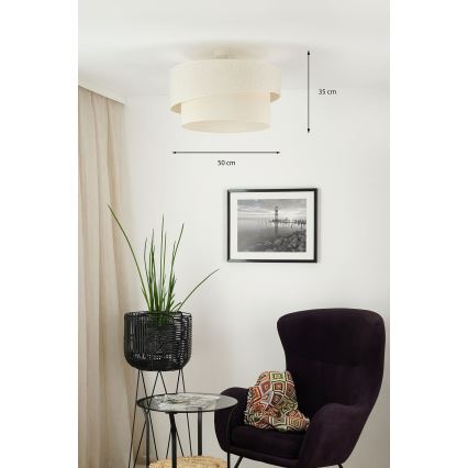Brilagi - Bevestigde hanglamp SHINE 1xE27/15W/230V diameter 50 cm crème