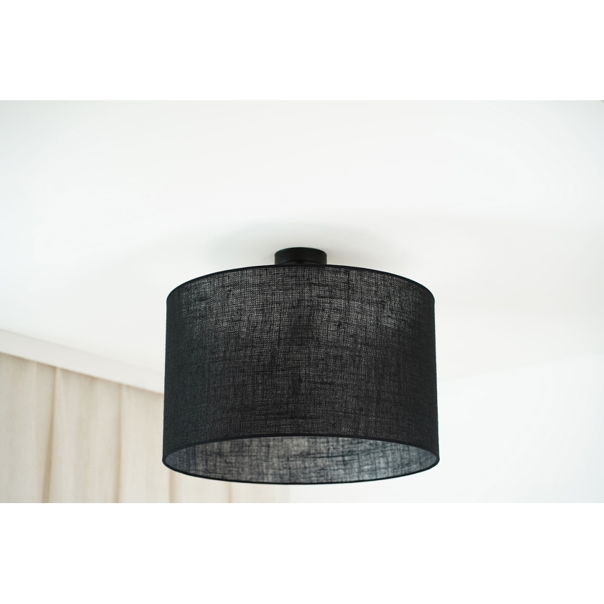 Brilagi - Bevestigde hanglamp TUBES ROLLER 1xE27/15W/230V diameter 50 cm zwart