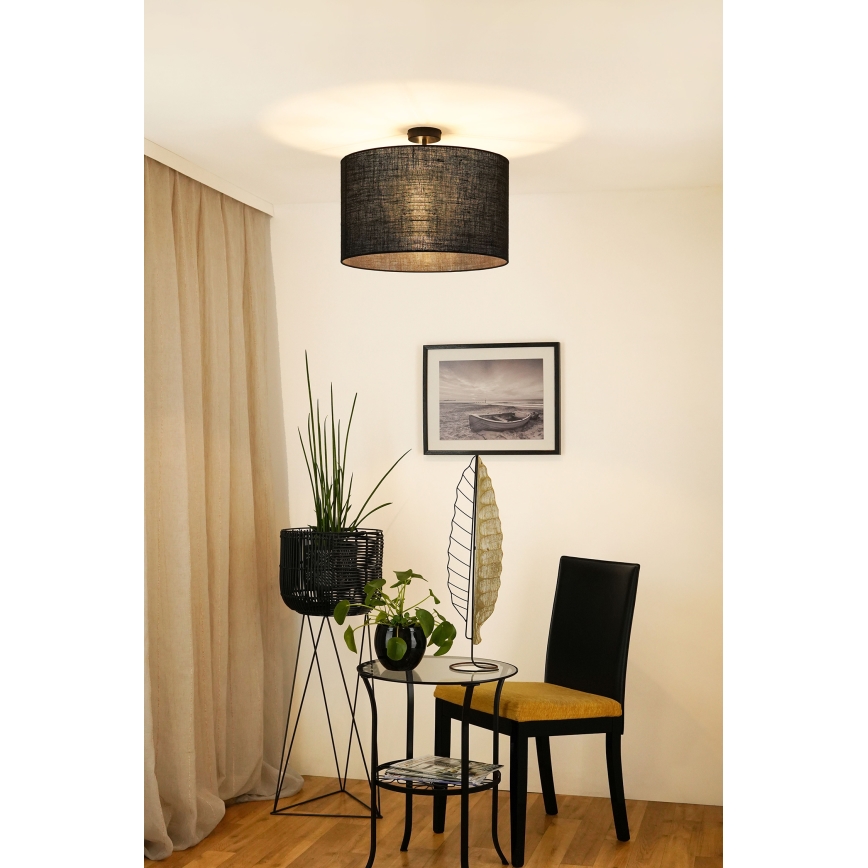 Brilagi - Bevestigde hanglamp TUBES ROLLER 1xE27/15W/230V diameter 50 cm zwart