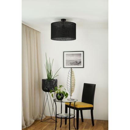 Brilagi - Bevestigde hanglamp TUBES ROLLER 1xE27/15W/230V diameter 50 cm zwart