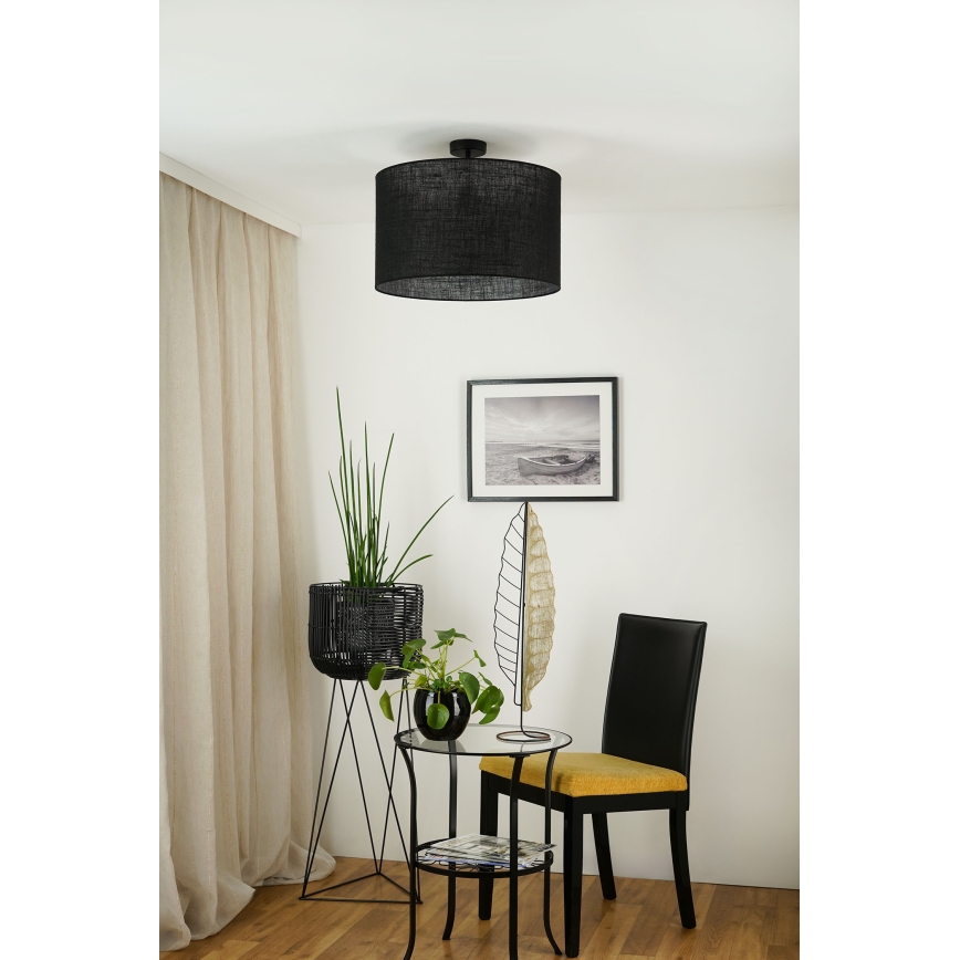 Brilagi - Bevestigde hanglamp TUBES ROLLER 1xE27/15W/230V diameter 50 cm zwart