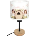 Brilagi - BOBO WOOD kinderbureaulamp 1xE27/25W/230V eiken/zwart/wit/roze/feeën