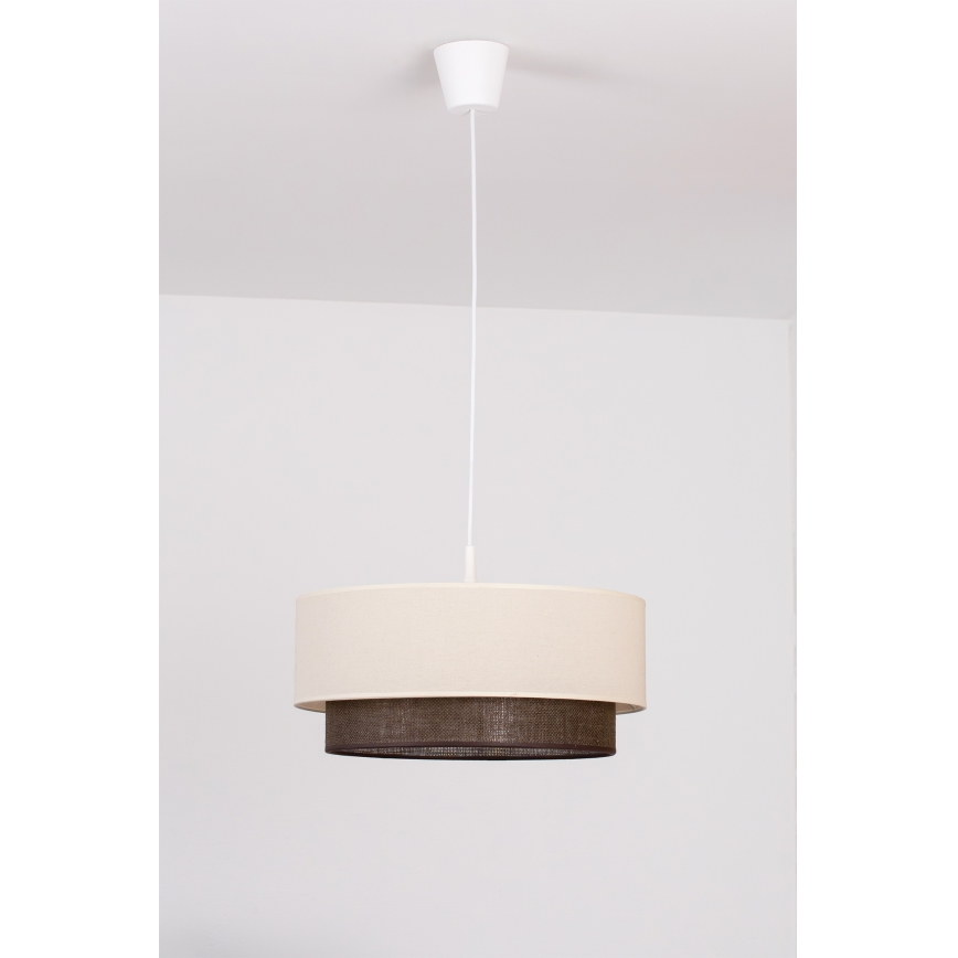 Brilagi - BOHO STYLE LED-hanglamp met snoer, 1x E27/15W/230V, Ø 40 cm, crème/bruin