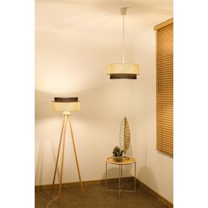 Brilagi - BOHO STYLE LED-hanglamp met snoer, 1x E27/15W/230V, Ø 40 cm, crème/bruin