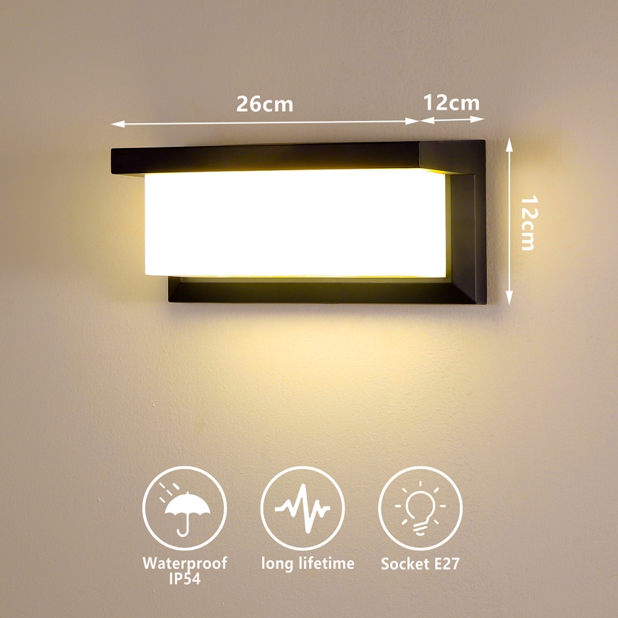 Brilagi - Dimbare LED buitenwandlamp BRICKY 1xE27/6W/230V 2700-6500K IP54 zwart