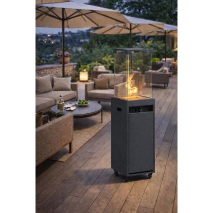 Brilagi - Buitengashaard FLARO GAS 142x36 cm 8kW 1xAAA antraciet + afdekhoes