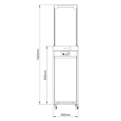 Brilagi - Buitengashaard FLARO GAS 142x36 cm 8kW 1xAAA antraciet + afdekhoes