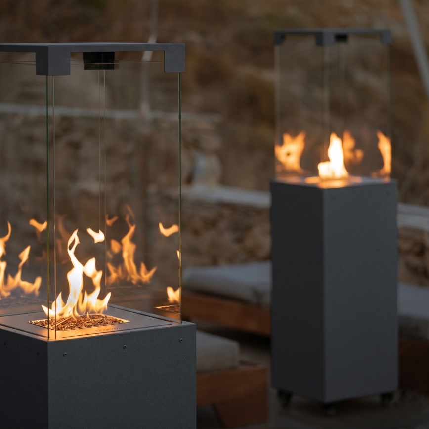 Brilagi - Buitengashaard FLARO GAS 142x36 cm 8kW 1xAAA antraciet + afdekhoes