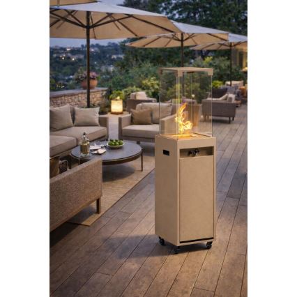 Brilagi - Buiten gashaard FLARO GAS 142x36 cm 8 kW 1x AAA beige + beschermhoes