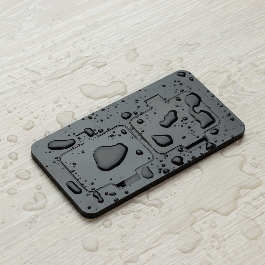 Brilagi - Buiten inbouw dubbel vloerstopcontact IP55 zwart rechthoekig