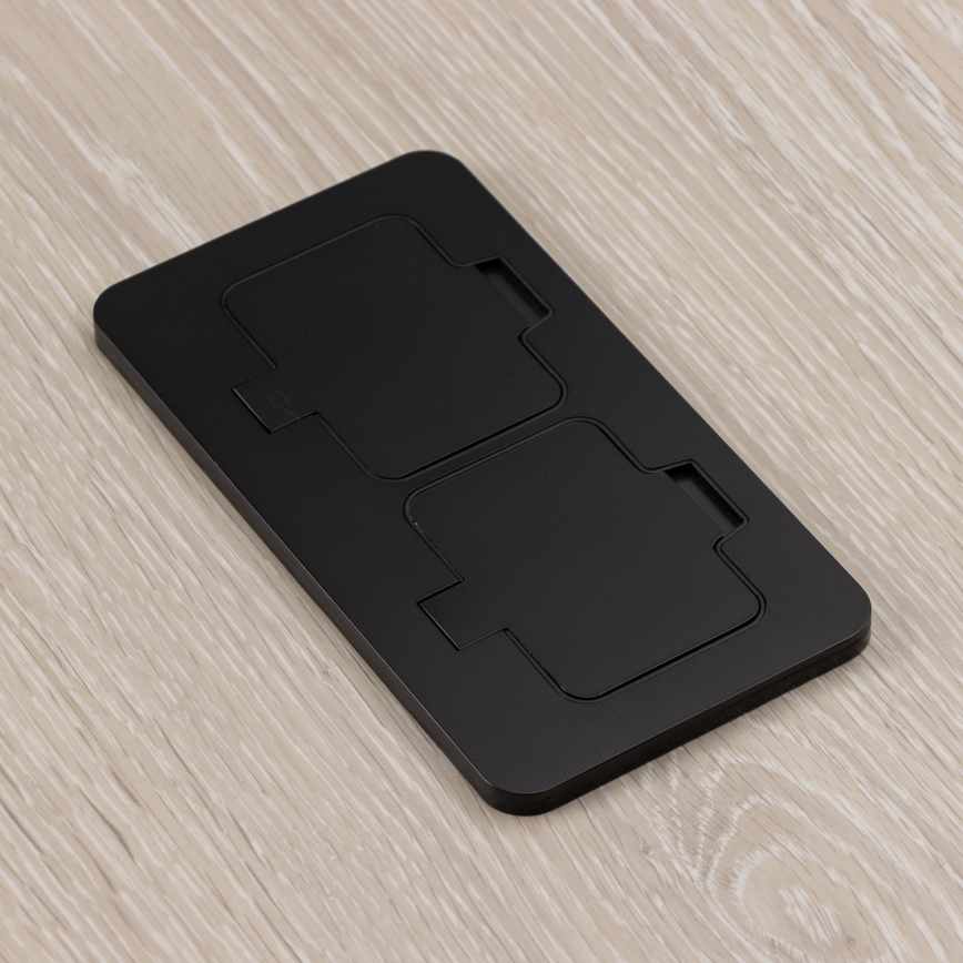 Brilagi - Buiten inbouw dubbel vloerstopcontact IP55 zwart rechthoekig