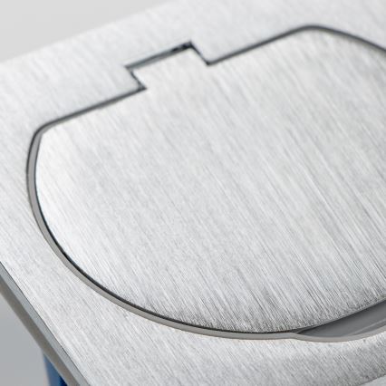 Brilagi - Buiten inbouw vloer dubbele aansluiting IP55 zilver rechthoekig