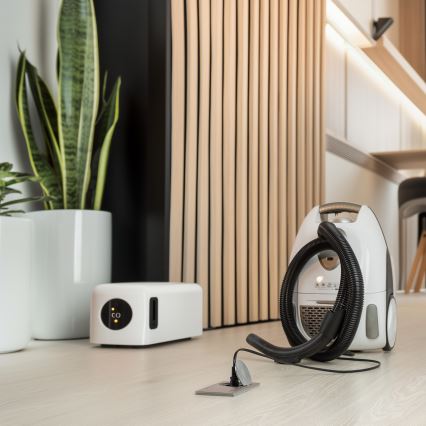 Brilagi - Buiten inbouw vloer dubbele aansluiting IP55 zilver rechthoekig