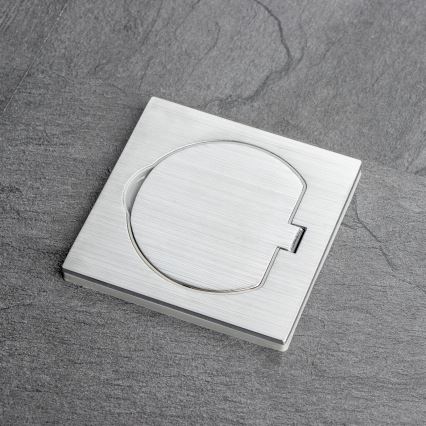 Brilagi - Buiten inbouw vloer stopcontact IP55 mat chroom vierhoekig