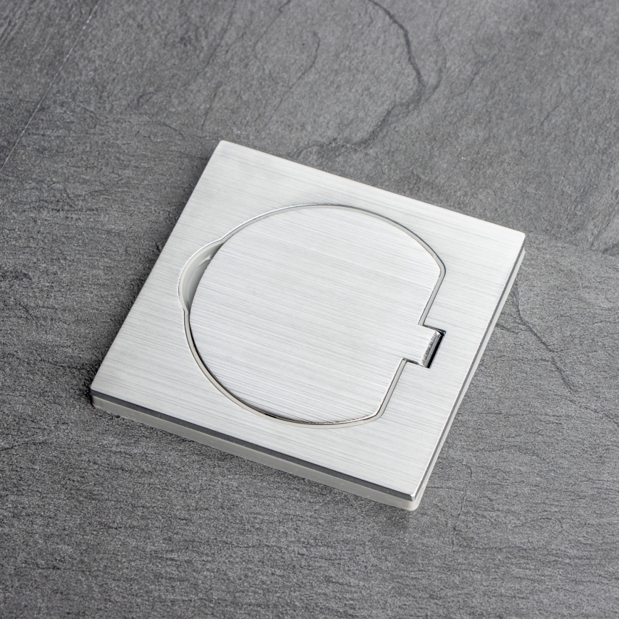 Brilagi - Buiten inbouw vloer stopcontact IP55 mat chroom vierhoekig