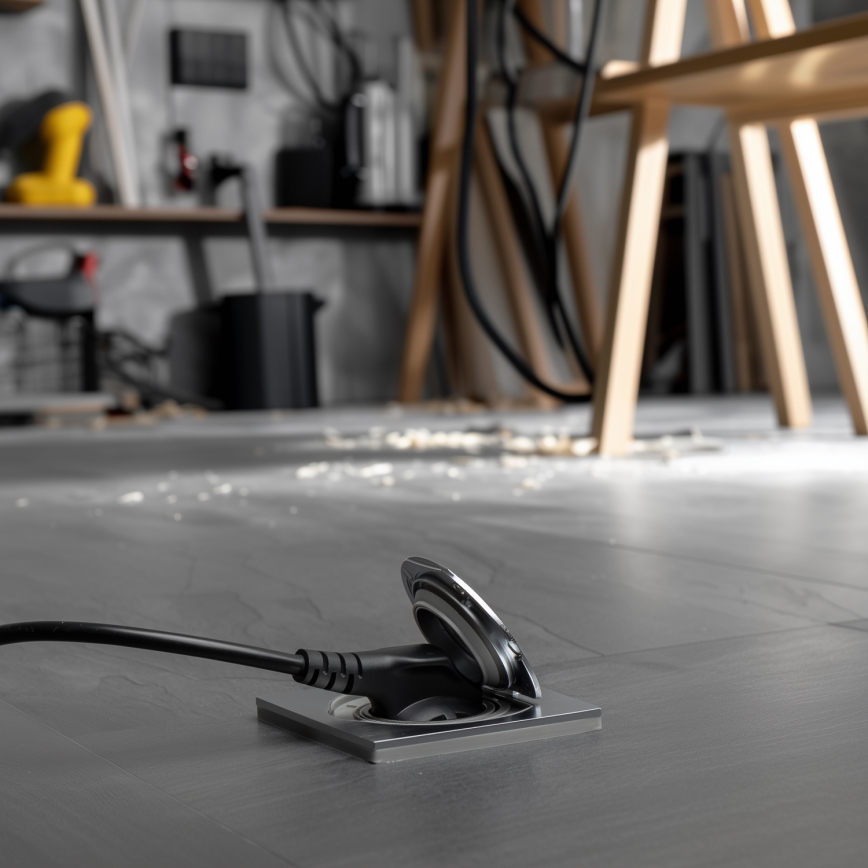 Brilagi - Buiten inbouw vloer stopcontact IP55 mat chroom vierhoekig