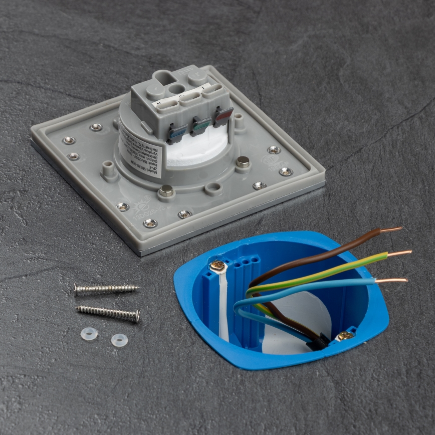 Brilagi - Buiten inbouw vloer stopcontact IP55 mat chroom vierhoekig