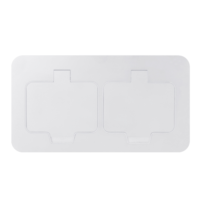 Brilagi - Buiten inbouw-vloerdoos met dubbel stopcontact, IP55, wit, rechthoekig