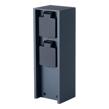 Brilagi - Buiten stopcontactzuil PILLAR 2Z SCHUKO 230V IP44 antraciet