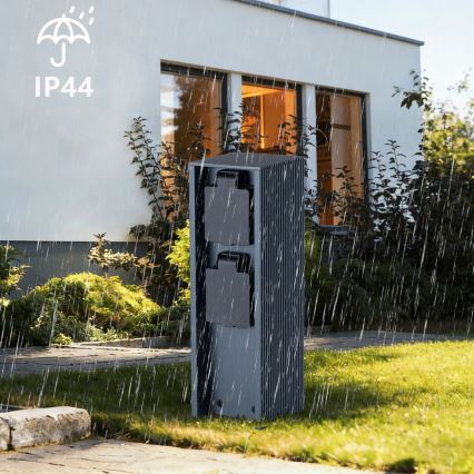 Brilagi - Buiten stopcontactzuil PILLAR 2Z SCHUKO 230V IP44 antraciet