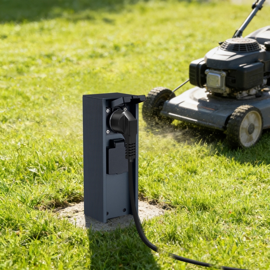 Brilagi - Buiten stopcontactzuil PILLAR 2Z SCHUKO 230V IP44 antraciet