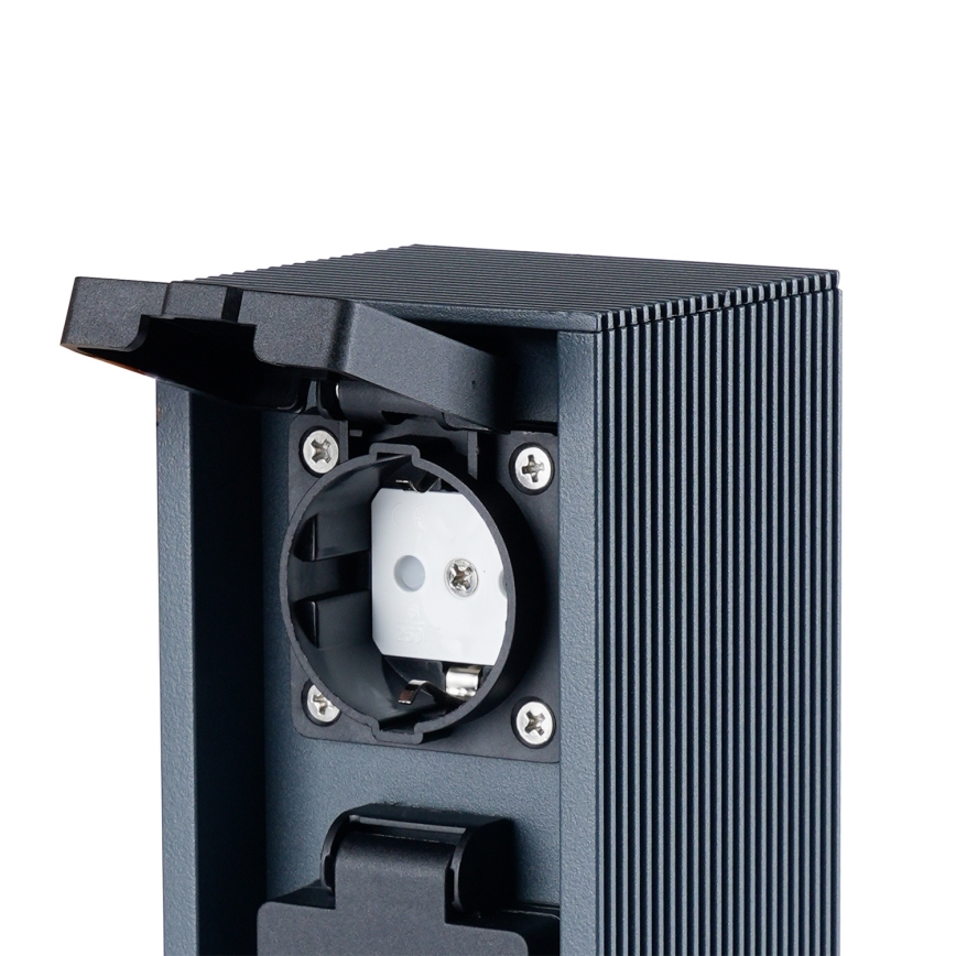Brilagi - Buiten stopcontactzuil PILLAR 2Z SCHUKO 230V IP44 antraciet