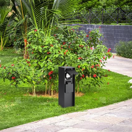 Brilagi - Buiten stopcontactzuil PILLAR 2Z SCHUKO 230V IP44 zwart