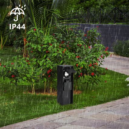 Brilagi - Buiten stopcontactzuil PILLAR 2Z SCHUKO 230V IP44 zwart