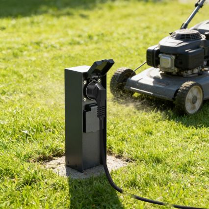 BRILAGI - Buiten stopcontactzuil PILLAR 2Z SCHUKO 230V IP44 zwart
