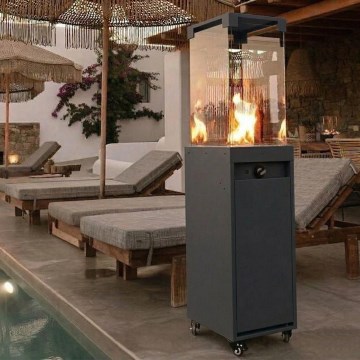Brilagi - Buitengashaard FLARO GAS 142x36 cm 8kW 1xAAA antraciet + afdekhoes
