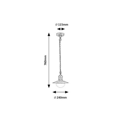 Brilagi - Buitenhanglamp MOLDE 1xE27/60W IP44 brons/patina