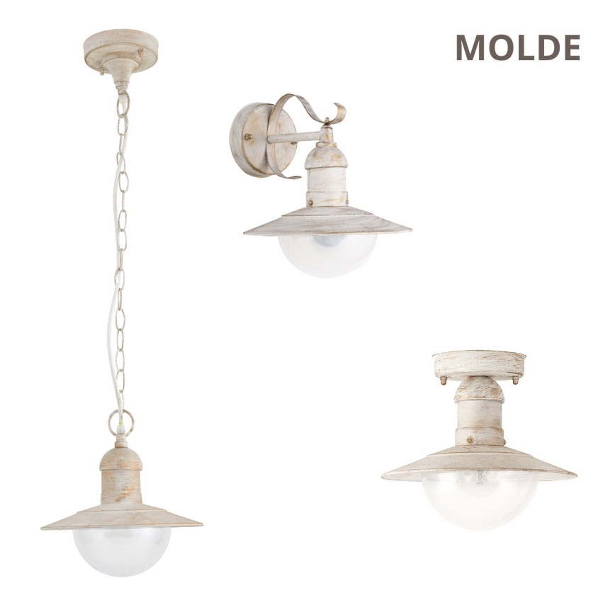 Brilagi - Buitenhanglamp MOLDE 1xE27/60W IP44 wit/patina