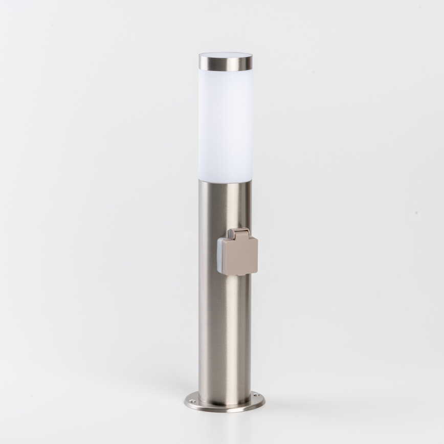 BRILAGI - Buitenlamp met stopcontact ELIA 1xE27/20W/230V IP44 50 cm mat chroom