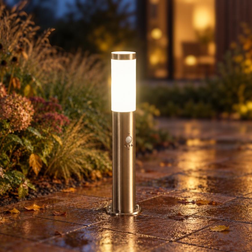 BRILAGI - Buitenlamp met bewegingssensor ELIA 1xE27/20W/230V IP44 50 cm mat chroom
