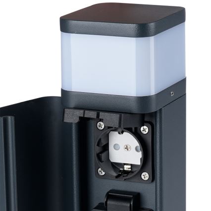 Brilagi - Buitenlamp PILLAR met 2 SCHUKO-stopcontacten, 1xG9/11W/230V, IP44, antraciet