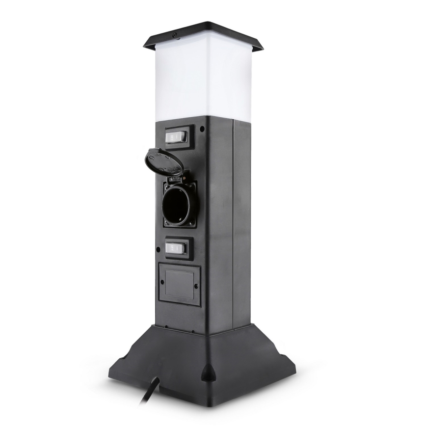 Brilagi - Buitenlamp met 2 SCHUKO-stopcontacten 1xE14/15W/230V IP44 zwart