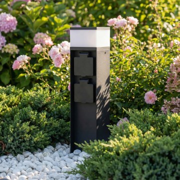 Brilagi - Buitenlamp met 2 SCHUKO-stopcontacten 1xG9/11W/230V IP44 zwart