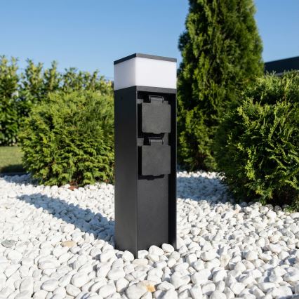 Brilagi - Buitenlamp met 2 SCHUKO-stopcontacten 1xG9/11W/230V IP44 zwart