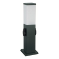 Brilagi - Buitenlamp met 2 SCHUKO-stopcontacten NOVA 1xE27/15W/230V 40 cm IP44 antraciet