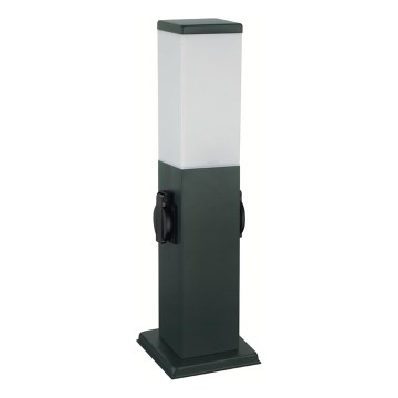Brilagi - Buitenlamp met 2 SCHUKO-stopcontacten NOVA 1xE27/15W/230V 40 cm IP44 antraciet
