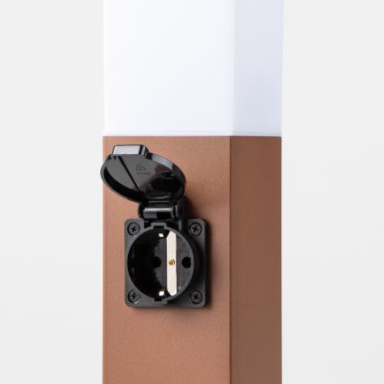 Brilagi - Buitenlamp met 2 SCHUKO-stopcontacten NOVA 1xE27/15W/230V 40 cm IP44 bruin