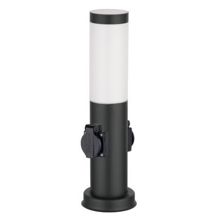 Brilagi - Buitenlamp met 2 SCHUKO-stopcontacten NOVA 1xE27/15W/230V 40 cm IP44 zwart